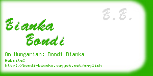 bianka bondi business card